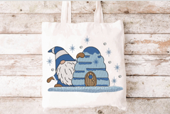 Christmas Gnome with igloo. Xmas Machine Embroidery Product Image 2