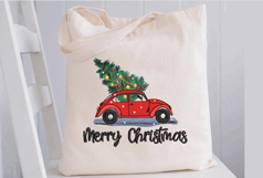 Christmas Truck with Christmas Tree Embroidery Design Product Image 2
