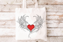 Heart with Wings, Valentine Machine Embroidery File Product Image 3