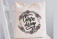 Floral Frame, Carpe Diem Machine Embroidery Design Product Image 2
