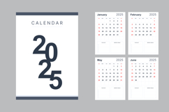 Minimalist 2025 Calendar Template Printable, Modern Product Image 1