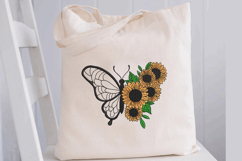 Butterfly and Sunflower Machine Embroidery Design Product Image 2