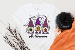 Three Halloween Gnomes with spider web and bat. Product Image 2