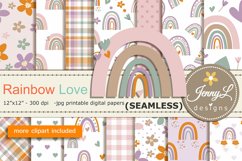 Rainbow Love Seamless Digital papers and Clipart Product Image 1