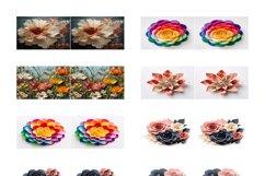 100 Mega Bundle 3D Flower Mug Wrap Designs PNG, Spring PNG Product Image 9
