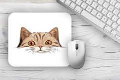 Cute Cat Mousepad Sublimation Design, Animal Mousepad PNG Product Image 1