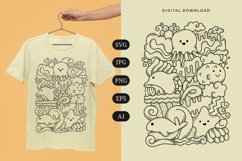 Fish Doodle T-shirt | SVG Product Image 1