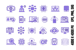 Colored Icon Set Information Technology Product Image 1