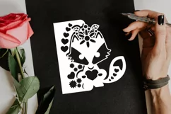 Papercut Baby Fox with Flowers and Hearts card cover Product Image 4