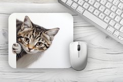 Cute Cat Mousepad Sublimation Design, Animal Mousepad PNG Product Image 1