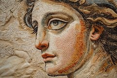 Weathered Ancient antique sun mosaic. Generate ai Product Image 1