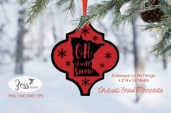 Oh it will Snow Minnesota Arabesque Christmas ornament Product Image 1