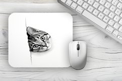 Cute Cat Mousepad Sublimation Design, Animal Mousepad PNG Product Image 1
