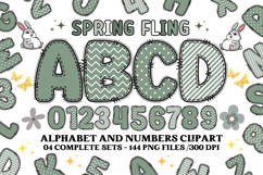 Spring Fling Alphabet png, letters doodle, spring clipart Product Image 1