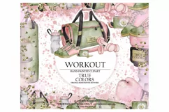 Workout Clip Art Sport Gym Fashion Illustration Planner Product Image 1