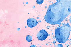 Blue Watercolor Drops with Pink Background Wallpaper Product Image 1