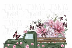 Spring Truck With Flowers Png Sublimation Product Image 2