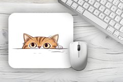 Cute Cat Mousepad Sublimation Design, Animal Mousepad PNG Product Image 1