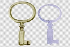 Old Golden Key Watercolor png Product Image 5