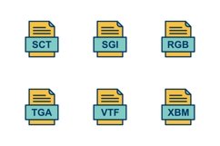 Set Of File Formats Icons Product Image 1