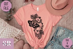 Floral Butterfly t-shirt design| Vinyl butterfly SVG Product Image 8