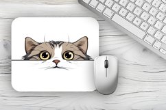 Cute Cat Mousepad Sublimation Design, Animal Mousepad PNG Product Image 1