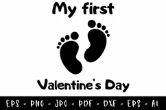 My first Valentine's Day svg t-shirt print for baby shower Product Image 1