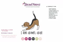 Yoga Dog SVG | Yoga Poses Down Dog | Beagle Illustration Product Image 2