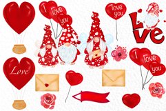Valentine Gnomes clipart Love clipart Cute Characters Product Image 7