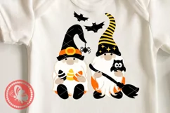Cute Gnomes svg Halloween shirt png Bat Owl Witch broom Pdf Product Image 3
