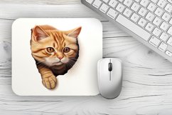 Cute Cat Mousepad Sublimation Design, Animal Mousepad PNG Product Image 1