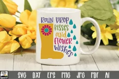 Raindrop Kisses and Flower Wishes SVG File - Spring SVG file Product Image 1