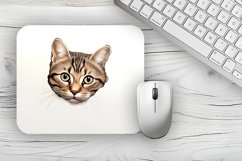 Cute Cat Mousepad Sublimation Design, Animal Mousepad PNG Product Image 1