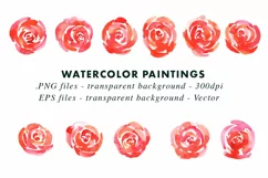 Watercolor Roses | Illustration Clip Art in PNG & EPS Product Image 2