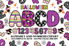 Halloween Alphabet png clipart, halloween letters doodle Product Image 1