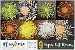 Paper Cut Flowers SVG Cut File - Paper Cutting Bundle DIY - Free Design of The Week Product Image 1