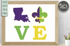 Mardi Gras SVG Love - PNG, DXF, SVG, EPS, Cut File Product Image 3