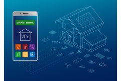 Intelligent house concept background, realistic style Product Image 1