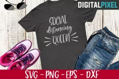 Social Distancing Queen SVG PNG DXF - Stay Home Svg File Product Image 2
