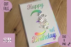 3D 3rd Birthday card | Paper cutting | birthday card SVG Product Image 2