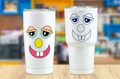 Funny Face SVG PNG EPS DXF-Funny Shirt Design-Cartoon Face Product Image 7