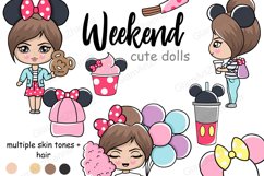 Weekend CUTE DOLLS For Icon Stickers Ladies Girls Lazy - PNG Product Image 1