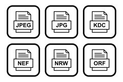 Set Of File Formats Icons Product Image 1
