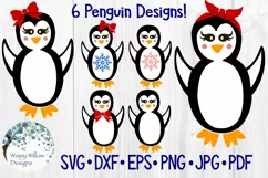 Girl Penguins | Winter | Christmas| SVG Cut File and Clipart Product Image 1