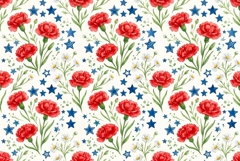 Watercolor seamless pattern Memorial Day Patriotic Product Image 1
