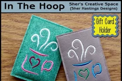 ITH Artful Tea Gift Card Holder - All Occasion Gift Card Holder - Machine Embroidery Product Image 1