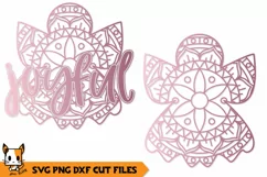 Joyful Angel Christmas Ornament - Mandala SVG PNG DXF Product Image 2