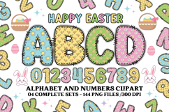 Easter Day Alphabet png clipart, easter day letters doodle Product Image 1