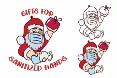 Santa Wearing Face Mask and Holding Sanitizer SVG Product Image 3