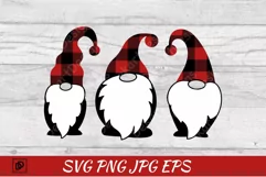 Gnomes Buffalo Plaid SVG, Christmas Clip Art PNG, JPG,EPS Product Image 1